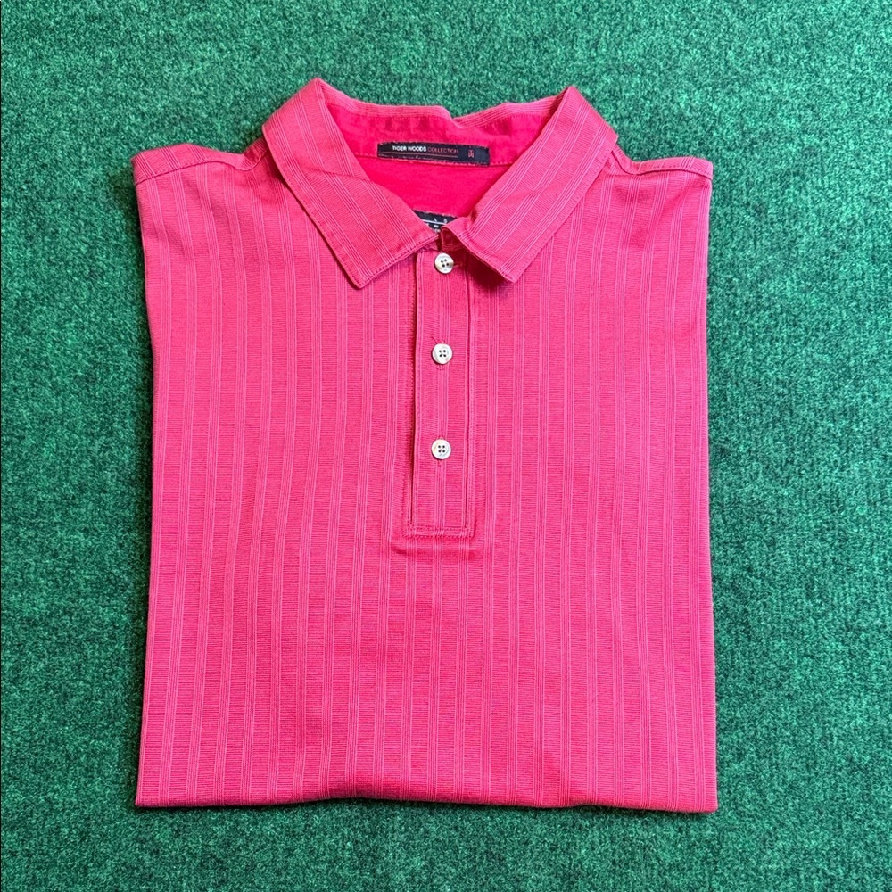 Vintage Tiger Woods Collection by Nike Dri-Fit Polo (Light red-ish color / Sz L) - Picture 4 of 7